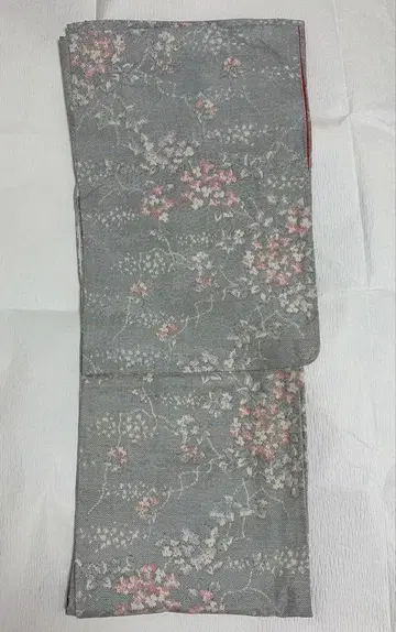 니시진 오메시 순수 실크 이중 기모노 초화 무늬 직조