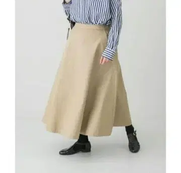 카구레 kagure 코튼 플레어 스커트 베이지