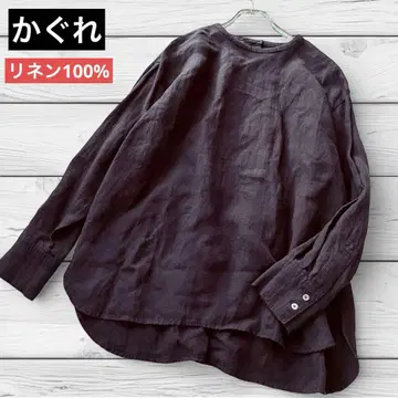 카구레 어반 리서치 린넨 100 풀오버 튜닉 블라우스 블랙