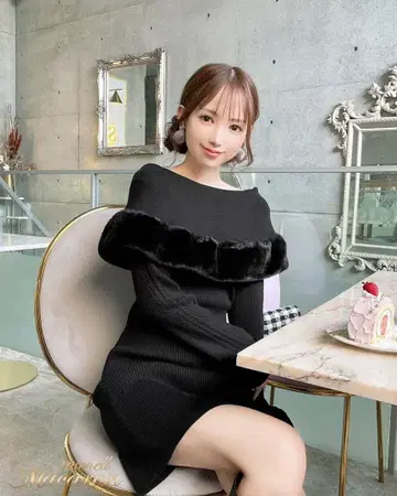 미셸 마카롱 퍼 니트 원피스 니트 원피스