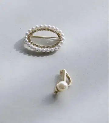 미사용 새상품 M 마리에르 카세트 x 요시다 리사 님 펄 브로치 세트