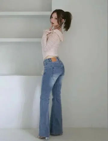 ANDMARY Heart hip flare denim