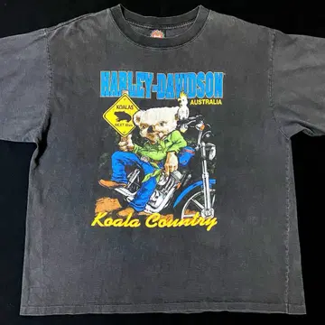 90s 할리 데이비슨 코알라 티셔츠 블랙