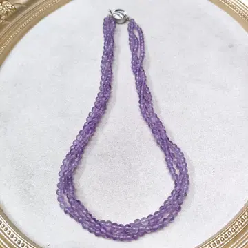 CT59 자수정 3연 목걸이 실버