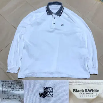 BLACK&WHITE 긴팔 피케 셔츠 화이트 블랙 골프 의류 블랙 화이트