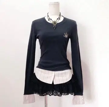 레이어드 스타일 티셔츠 Y2K 다크 코어 고딕 코어 페어리 그런지