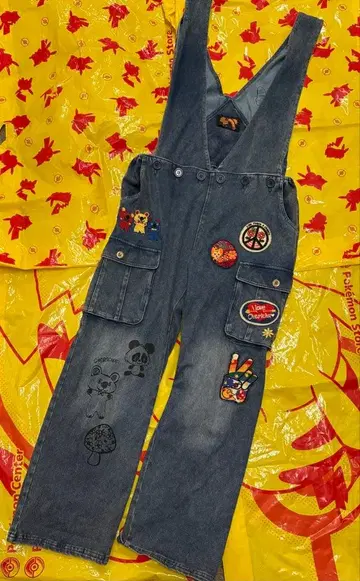 크레이지 고고 데님 점프수트 팬츠