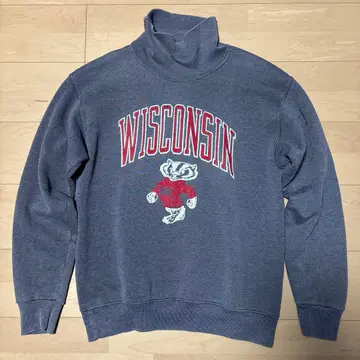 진품 Wisconsin 버키 군 그레이 하이넥 트레이닝복