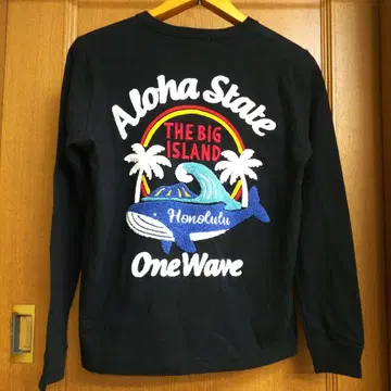 새상품 HulaLani HAWAII 롱T셔츠 고래 자수