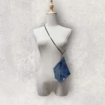 MASU 데님 포켓 백 탈론 지퍼 클로버 기믹 파우치