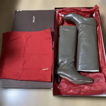 새상품급 BALLY 발리 롱 부츠 천연 가죽 카키