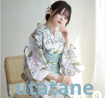 새상품 미사용 utatane 유카타 일본 나막신 오비 3종 세트