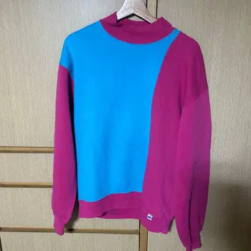 90s russel usa제 2tone sweat mock neck