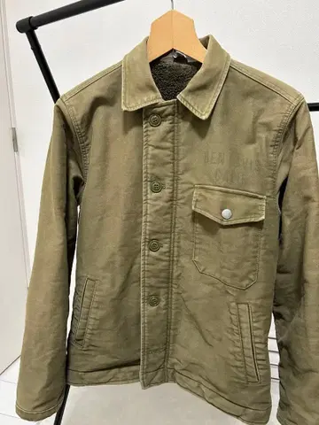 BEN DAVIS 보아 자켓 M 카키 워크 자켓 보아 안감 아우터