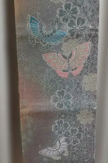 가격 인하! 후쿠로 오비 반짝반짝 나비 금실 은실 레인보우 색상