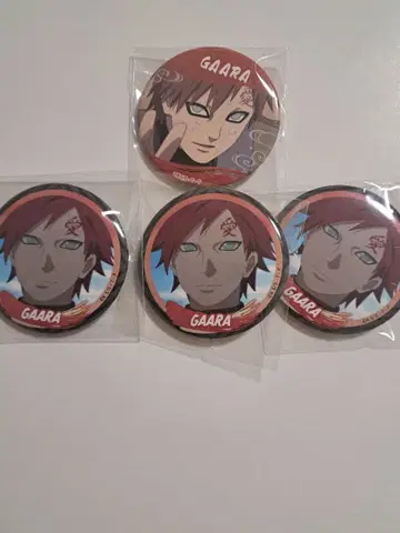 NARUTO 가아라 트레이딩 캔뱃지 4개