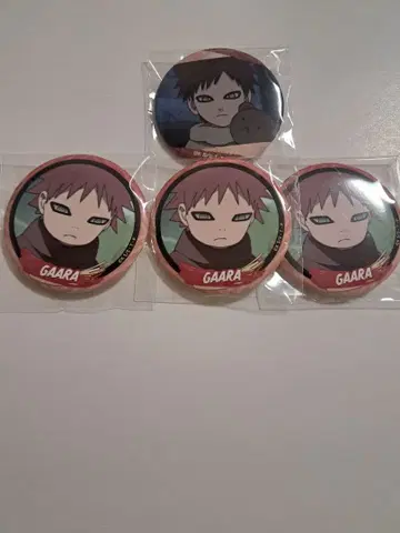 NARUTO 가아라 트레이딩 캔뱃지 4개