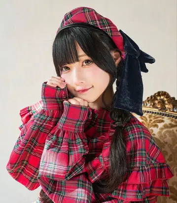 [기간 한정 가격 인하] [틸과 레트로] 벨로아 리본 체크 베레모 레드