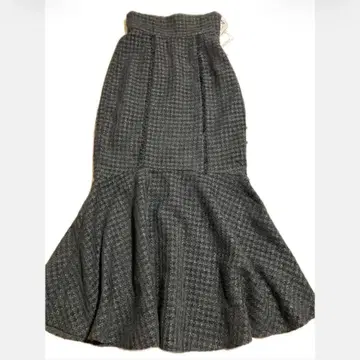 미셸 마카롱 라메 트위드 롱 머메이드 스커트 xs