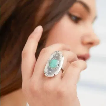 alexiastam 새상품 오벌 터콰이즈 반지