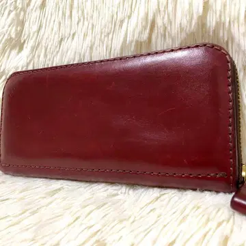 [새상품급] HERZ 장지갑 라운드 지퍼 WL-58 스티치 빨간색 계열