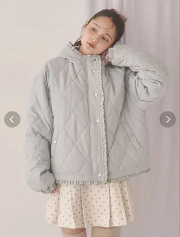 새상품 merry jenny 프릴 퀼팅 후드 자켓