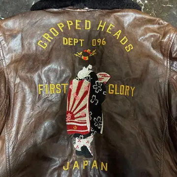 Cropped Heads 브라운 가죽 아우터