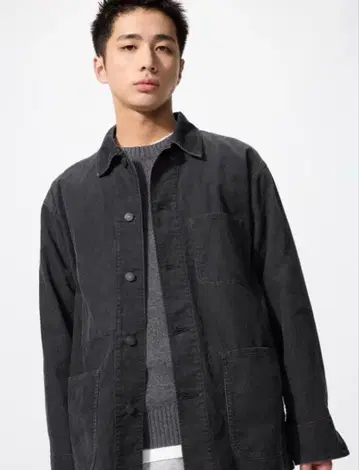 남녀 공용 UNIQLO 코듀로이 자켓 다크 그레이 M