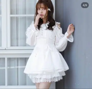 리즈리사 오프숄더 쉬폰 셋업 화이트