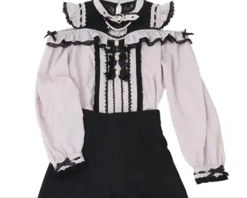 LIZLISA 3개 리본 프론트 초커 블라우스 핑크