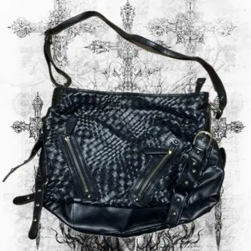 y2k 그런지 고딕 펑크 스터드 헤이세이 갸루 가죽 핸드백