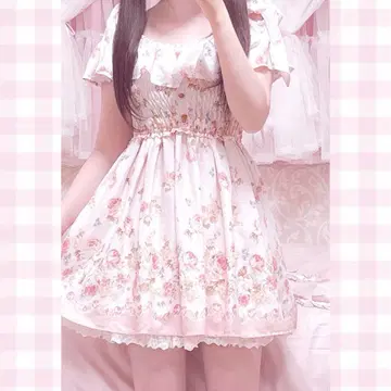 LIZLISA 꽃무늬 오프숄더 원피스 핑크