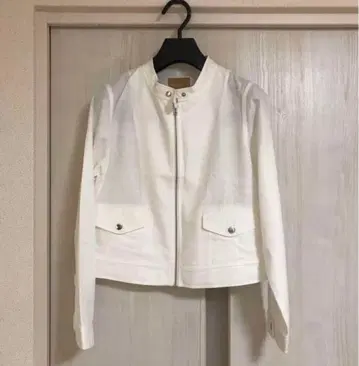 ENRICO DOMANI 라이더 자켓 코튼 화이트 40