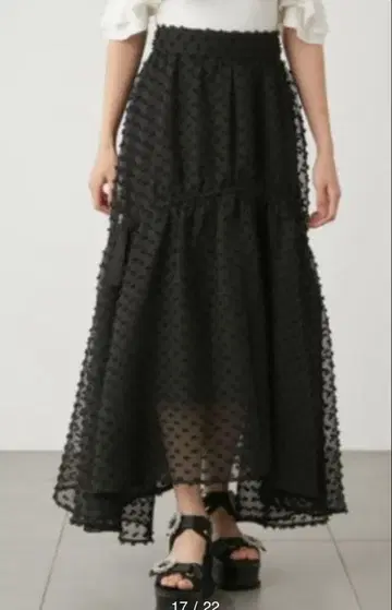 SNIDEL 발리에 튤 스커트 블랙