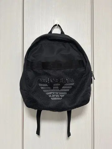 ARMANI JEANS 블랙 메쉬 패널 백팩 즉시 발송