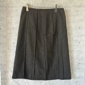 개버딘 티 플리츠 스커트 무릎 기장 울 캐시미어 포멀