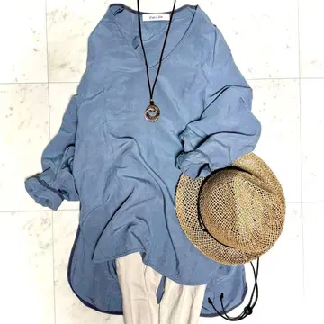 극미품 d'un a dix 아나디스 볼륨 소매 블라우스 린넨 혼방 일본제