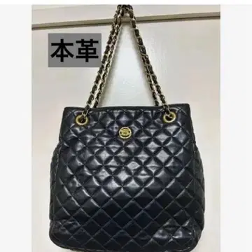 중고 천연 가죽 체인백 숄더 퀼팅 양가죽 블랙