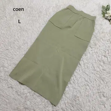 코엔 타이트 스커트 니트 소재 허리밴딩 백 슬릿 무지 L