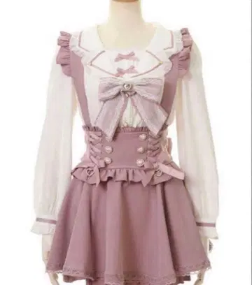 LIZLISA 서스펜더 치마바지 핑크 새상품급 완판템