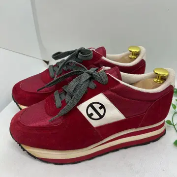 쁘띠루 스웨이드 와인 레드 통굽 스니커즈 245