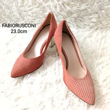 [새상품급] 파비오 루스코니 핑크 펀칭 가죽 펌프스 23.0