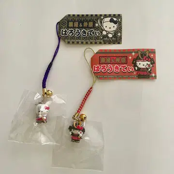[레어] 지역 한정 키티 요시츠네&벤케이 2개 헬로키티 스트랩