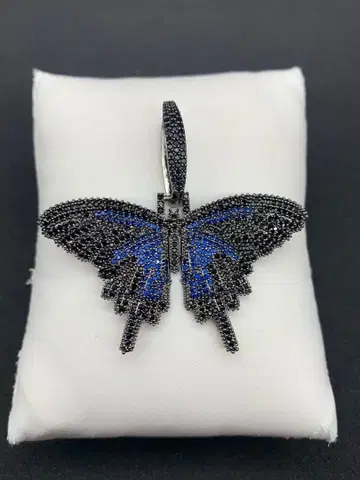 나비 파피용 Butterfly 블랙 블링블링 목걸이 지르코니아