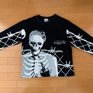 9090 스켈레톤 디자인 긴팔 티셔츠