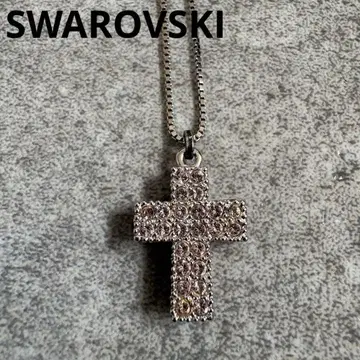 스와로브스키 크로스 모티브 파베 목걸이
