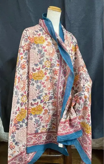 블록 프린트 고급 대형 스톨 꽃무늬 스톨 새상품급