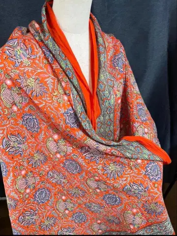 블록 프린트 고급 대형 스톨 꽃무늬 스톨 새상품급