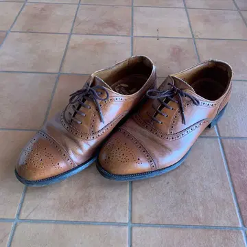 스코치 그레인 HIROKAWA 브라운 드레스 슈즈 25cm