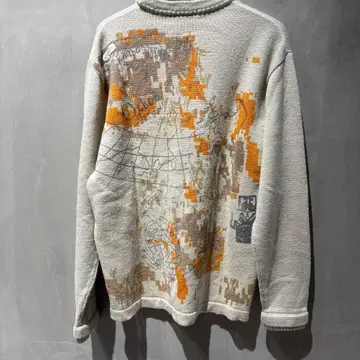 90s OXBOW 니트 스웨터 지도 무늬